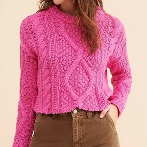 Free People Cutting Edge Cable Pullover size Small